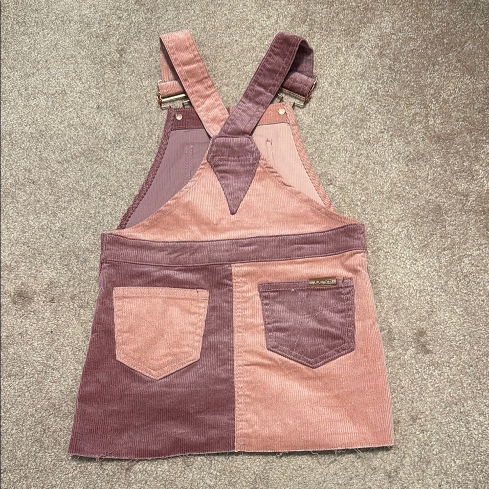 Joe's Jeans Pink and Purple Corduroy skirt Overalls - Picture 2 of 4